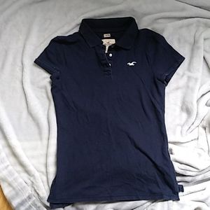 Womens Navy Blue Hollister STRETCH polo